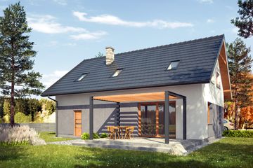  Projekt domu Simplex II G1 (SLS1128) - projekt domu parterowego z poddaszem - Zdjęcie 2