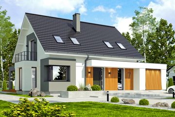  Projekt domu Argos z garażem 1-st. [A] (WRF1945) - projekt domu parterowego z poddaszem - Zdjęcie 1