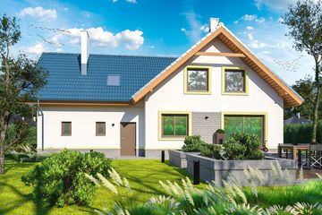  Projekt domu Puk 2 G2 (WOE1079) - projekt domu parterowego z poddaszem - Zdjęcie 4