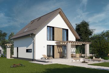  Projekt domu Kompaktowy 04 (KZB1018) - projekt domu parterowego z poddaszem - Zdjęcie 5