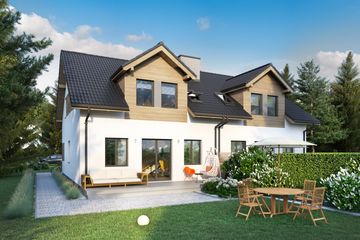  Projekt domu Eco 21 - dwulokalowy (WOZ1017) - projekt domu parterowego z poddaszem - Zdjęcie 2