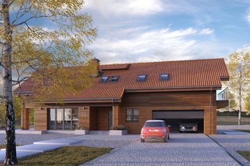  Projekt domu Karmin 2 (BSA2183) - projekt domu parterowego z poddaszem - Zdjęcie 1