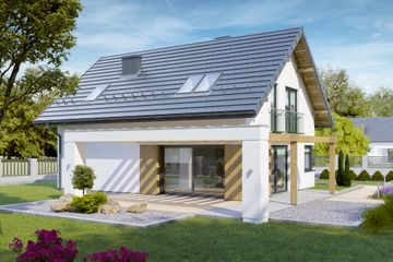  Projekt domu przy Alabastrowej 38 (KRK1527) - projekt domu parterowego z poddaszem - Zdjęcie 2