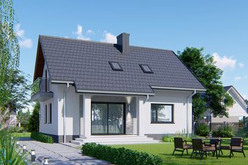  Projekt domu APS 205 NEW (LUA1420) - projekt domu parterowego z poddaszem - Zdjęcie 2