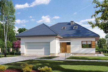  Projekt domu E-224 (WAX1139) - projekt domu parterowego z poddaszem - Zdjęcie 1