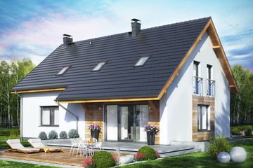  Projekt domu Bocian 4 z garażem 2-st. (WRL1057) - projekt domu parterowego z poddaszem - Zdjęcie 2
