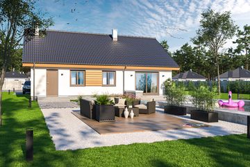  Projekt domu Tracja (WOE1087) - projekt domu parterowego - Zdjęcie 4