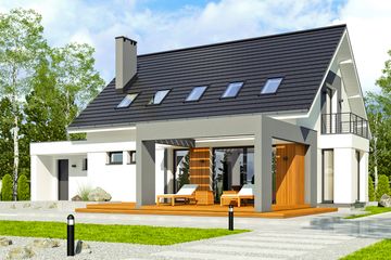  Projekt domu Argos z garażem 1-st. [A] (WRF1945) - projekt domu parterowego z poddaszem - Zdjęcie 2