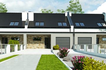  Projekt domu Mazurek III z garażem 1-st. szeregówka [A-SZ] (WRF1962) - projekt domu parterowego z poddaszem - Zdjęcie 1