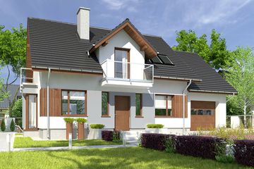  Projekt domu Daria III z garażem 1-st. [A] (WRF1955) - projekt domu parterowego z poddaszem - Zdjęcie 1