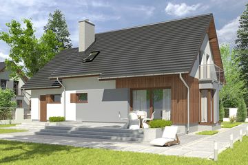  Projekt domu Daria III z garażem 1-st. [A] (WRF1955) - projekt domu parterowego z poddaszem - Zdjęcie 2