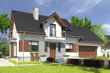  Projekt domu Daria III z garażem 2-st. [A1] (WRF1963) - projekt domu parterowego z poddaszem - Zdjęcie 1