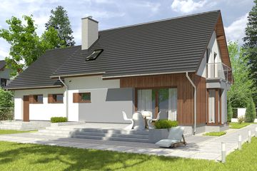  Projekt domu Daria III z garażem 2-st. [A1] (WRF1963) - projekt domu parterowego z poddaszem - Zdjęcie 2