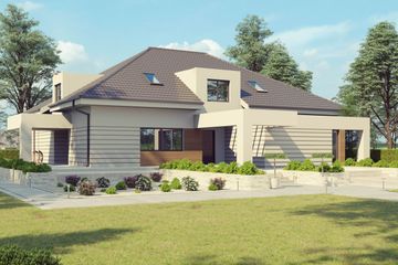  Projekt domu uA71 (WCB1095) - projekt domu parterowego z poddaszem - Zdjęcie 3