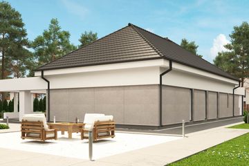  Projekt domu uA72 (WCB1096) - projekt domu parterowego - Zdjęcie 2