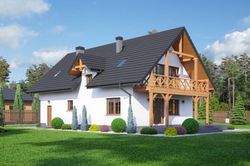  Projekt domu Milicz 53 dws (KRP2245) - projekt domu parterowego z poddaszem - Zdjęcie 2