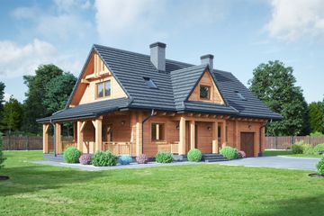  Projekt domu Zawoja dw 15 (KRP2247) - projekt domu parterowego z poddaszem - Zdjęcie 1