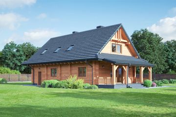  Projekt domu Zawoja dw 15 (KRP2247) - projekt domu parterowego z poddaszem - Zdjęcie 2