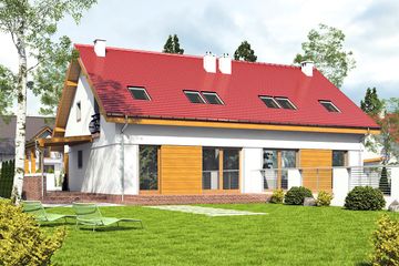  Projekt domu Agat II z wiatą bliźniak [A-BL2] (WRF1964) - projekt domu parterowego z poddaszem - Zdjęcie 2