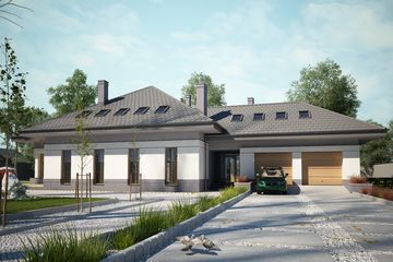  Projekt domu Tenea 2 (KKF1013) - projekt domu parterowego z poddaszem - Zdjęcie 1