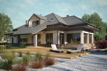  Projekt domu Tenea 2 (KKF1013) - projekt domu parterowego z poddaszem - Zdjęcie 2