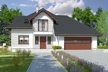  Projekt domu Diana z garażem 2-st. [A1] (WRF1821) - projekt domu parterowego z poddaszem - Zdjęcie 3