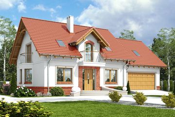  Projekt domu Dla Ciebie 1 w3 z garażem 2-st. [A1] (WRF1931) - projekt domu parterowego z poddaszem - Zdjęcie 3