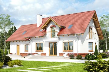  Projekt domu Dla Ciebie 1 w3 z garażem 2-st. [A1] (WRF1931) - projekt domu parterowego z poddaszem - Zdjęcie 4