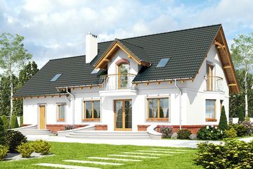  Projekt domu Dla Ciebie 1 w4 z garażem 2-st. [A1] (WRF1967) - projekt domu parterowego z poddaszem - Zdjęcie 2