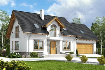  Projekt domu Dla Ciebie 1 w4 z garażem 2-st. [A1] (WRF1967) - projekt domu parterowego z poddaszem - Zdjęcie 3