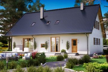  Projekt domu BS-16 wariant 1 dwulokalowy (JGC1208) - projekt domu parterowego z poddaszem - Zdjęcie 2