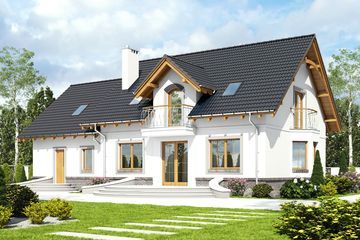  Projekt domu Dla Ciebie 1 z garażem 2-st. [A1] (WRF1972) - projekt domu parterowego z poddaszem - Zdjęcie 2