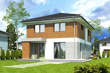  Projekt domu Zyta z garażem 1-st. [A] (WRF1973) - projekt domu z pełnym piętrem - Zdjęcie 2