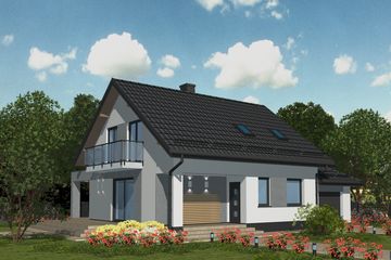  Projekt domu APS 220 (LUA1425) - projekt domu parterowego z poddaszem - Zdjęcie 1