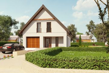  Projekt domu uA27v1 (WCB1110) - projekt domu parterowego z poddaszem - Zdjęcie 1