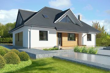  Projekt domu Coimbra DCP357 (WOB1688) - projekt domu parterowego z poddaszem - Zdjęcie 1
