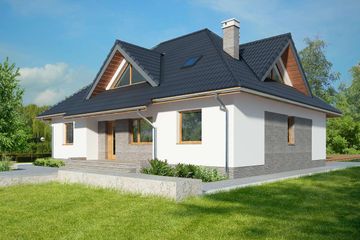  Projekt domu Coimbra DCP357 (WOB1688) - projekt domu parterowego z poddaszem - Zdjęcie 3