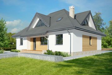  Projekt domu Coimbra DCP357 (WOB1688) - projekt domu parterowego z poddaszem - Zdjęcie 4