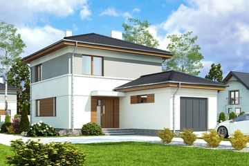  Projekt domu Egon z garażem 1-st. [A] (WRF1975) - projekt domu z pełnym piętrem - Zdjęcie 1