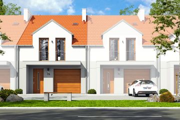  Projekt domu Jukka z garażem 1-st. szeregówka [A-SZ] (WRF1976) - projekt domu parterowego z poddaszem - Zdjęcie 1