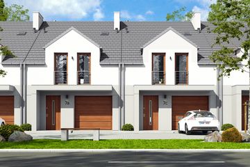  Projekt domu Jukka z garażem 1-st. szeregówka [A-SZ] (WRF1976) - projekt domu parterowego z poddaszem - Zdjęcie 3