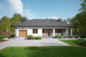  Projekt domu Asnykowo m5 (KRP2252) - projekt domu parterowego - Zdjęcie 1