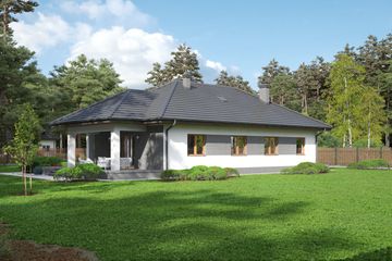  Projekt domu Asnykowo m5 (KRP2252) - projekt domu parterowego - Zdjęcie 2