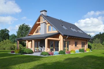  Projekt domu Głogoczów 3 dw (KRP2253) - projekt domu parterowego z poddaszem - Zdjęcie 1