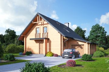  Projekt domu Głogoczów 3 dw (KRP2253) - projekt domu parterowego z poddaszem - Zdjęcie 2