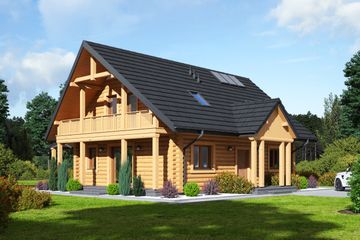  Projekt domu Lucin dw (KRP2254) - projekt domu parterowego z poddaszem - Zdjęcie 1