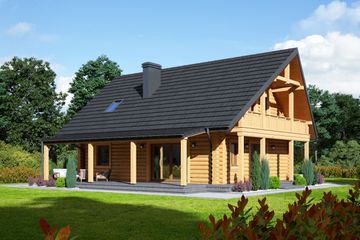  Projekt domu Lucin dw (KRP2254) - projekt domu parterowego z poddaszem - Zdjęcie 2