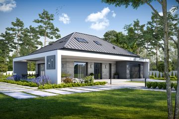  Projekt domu Stylowy D47 (WWB1046) - projekt domu parterowego z poddaszem - Zdjęcie 1