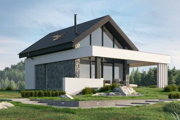  Projekt domu letniskowego HomeKoncept 65 DL (KRX1087) - projekt domu parterowego z poddaszem - Zdjęcie 2