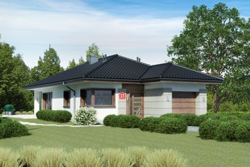  Projekt domu przy Pastelowej 15 (KRK1543) - projekt domu parterowego - Zdjęcie 1